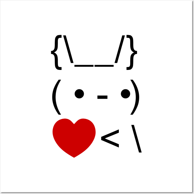 ASCII Text Art Bunny Rabbit Take Heart Back Wall Art by tinybiscuits